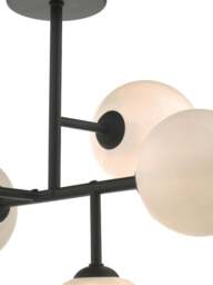 Dar Lighting Euan 5 Light Semi Flush Light in Matt Black - thumbnail 2