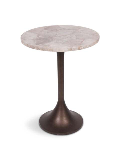 Libra Interiors Bosworth Smokey Quartz Side Table 42Cm in Grey, Size 54x42x42 - image 1