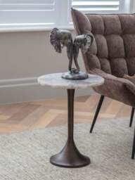 Libra Interiors Bosworth Smokey Quartz Side Table 42Cm in Grey, Size 54x42x42 - thumbnail 2