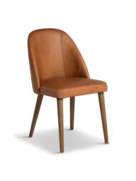 Barker and Stonehouse Rogan Tan Dining Chair in Brown, Leather