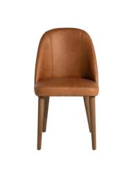 Barker and Stonehouse Rogan Tan Dining Chair in Brown, Leather - thumbnail 2