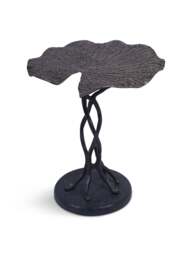 Libra Interiors Lily Pad Leaf Side Table In Cast Aluminium in Gold, Size 45x40x40