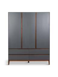 Heal's Lars Triple Wardrobe / Walnut in Grey, Size 150x60x190 - thumbnail 3