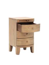 Barker and Stonehouse Lewes Reclaimed Wood 3 Drawer Bedside, Wheat in Neutral - thumbnail 3