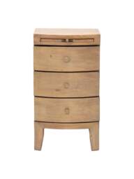 Barker and Stonehouse Lewes Reclaimed Wood 3 Drawer Bedside, Wheat in Neutral - thumbnail 2