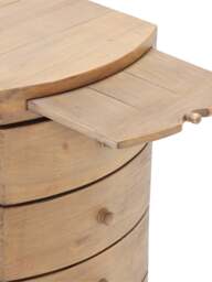 Barker and Stonehouse Lewes Reclaimed Wood 3 Drawer Bedside, Wheat in Neutral - thumbnail 4