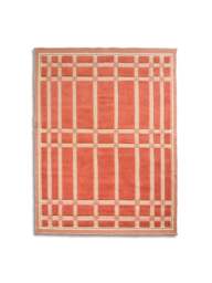 Heal's Lattice Rug Coral Medium in Teracotta, Wool - thumbnail 1