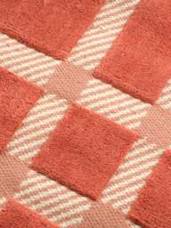Heal's Lattice Rug Coral Medium in Teracotta, Wool - thumbnail 3