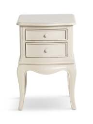 Barker and Stonehouse Calista Off Wooden 2 Drawer Bedside Table in White - thumbnail 1