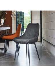 Barker and Stonehouse Emmett Cord Fabric Dining Chair in Grey - thumbnail 2