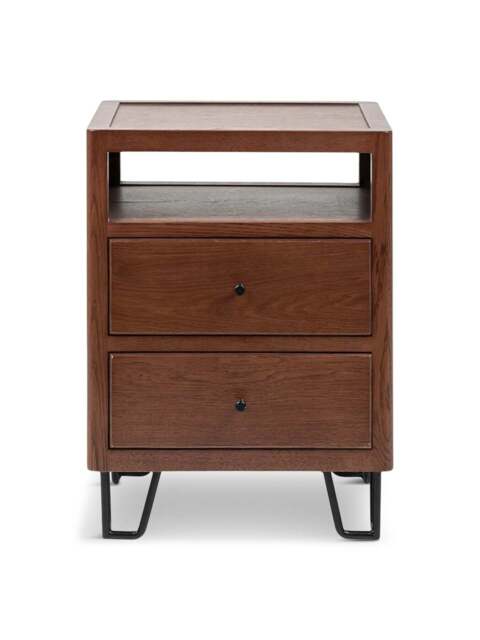 Heal's Brunel Bedside Table Dark in Brown, Wood, Size 42x34x59 - image 1