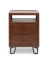 Heal's Brunel Bedside Table Dark in Brown, Wood, Size 42x34x59