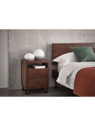 Heal's Brunel Bedside Table Dark in Brown, Wood, Size 42x34x59 - thumbnail 2