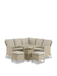 Bramblecrest Tetbury 6-Seater Rattan Mini Corner Sofa With Dual Height Tree-Free Top Table & 2 Stools