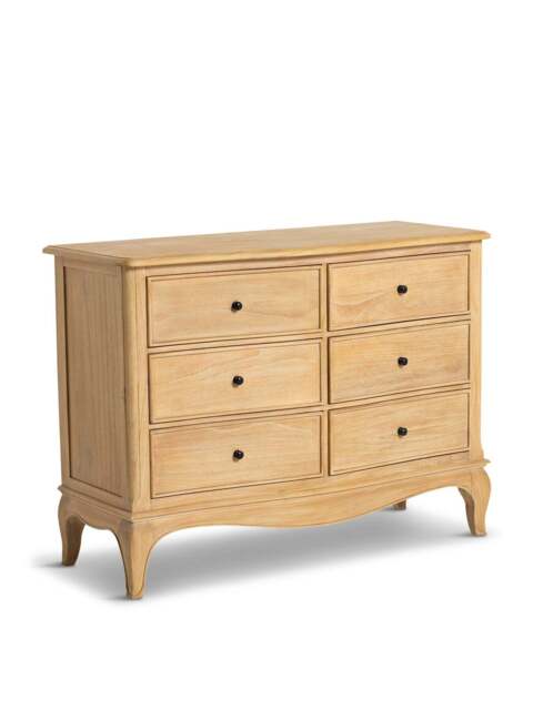 Barker and Stonehouse Cecile Light Wooden French Style 6 Drawer Chest in Neutral - image 1