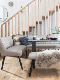 Barker and Stonehouse Belize Right Hand Corner Bench in Taupe, Faux Leather - thumbnail 2
