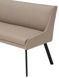 Barker and Stonehouse Belize Right Hand Corner Bench in Taupe, Faux Leather - thumbnail 5