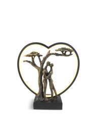 Libra Interiors Loving Couple Light Sculpture Led Usb in Bronze, Size 32x30x10 - thumbnail 1