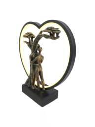 Libra Interiors Loving Couple Light Sculpture Led Usb in Bronze, Size 32x30x10 - thumbnail 2