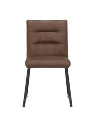 Barker and Stonehouse Zena Stitch Detail Dining Chair in Brown, Leather - thumbnail 2