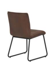 Barker and Stonehouse Zena Stitch Detail Dining Chair in Brown, Leather - thumbnail 5