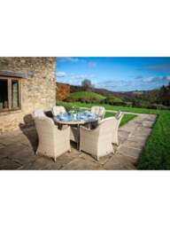 Bramblecrest Monterey Rattan 6 Seat Elliptical Dining Set With Parasol & Base - thumbnail 3
