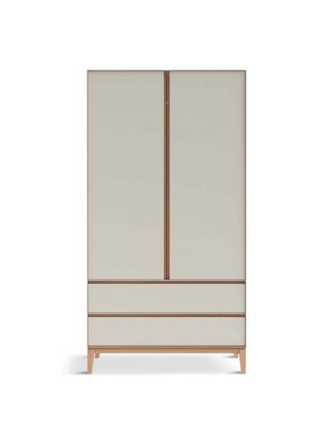 Heal's Lars Wardrobe Cashmere And Oak in White, Size 100x60x191