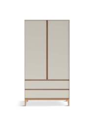 Heal's Lars Wardrobe Cashmere And Oak in White, Size 100x60x191