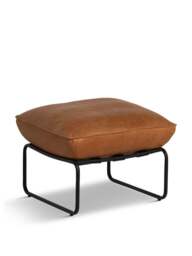 Barker and Stonehouse Vinci Footstool in Brown, Leather - thumbnail 1