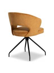 Barker and Stonehouse Cagney Fabric Swivel Dining Chair in Gold - thumbnail 3
