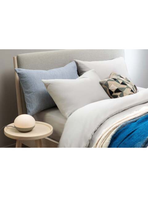 Heal's Heal’s Organic Sateen Duvet Cover in Grey, Cotton, Size Single
