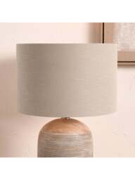 Pacific Lifestyle Drum Lamp Shade in grey, Linen, Size 40cm - thumbnail 3
