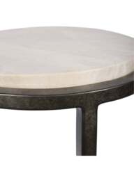 Libra Interiors Iota Accent Table Grey Emperador Marble Aged Silver Frame in Grey Emporador Marble Aged Silver, Wood/Metal - thumbnail 3