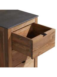 Barker and Stonehouse Grenada Reclaimed Teak Wood 3 Drawer Grill Table in Neutral - thumbnail 4