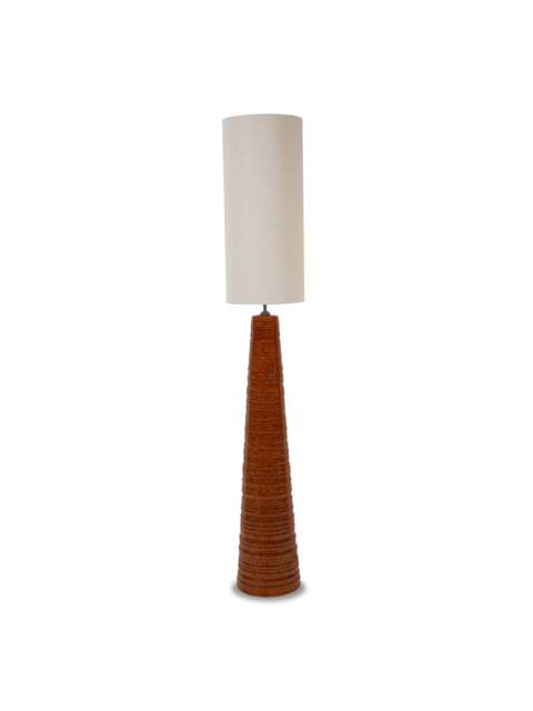 Libra Interiors Tivoli Tall Ceramic Floor Lamp Terracotta in Brown - image 1