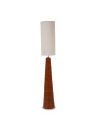 Libra Interiors Tivoli Tall Ceramic Floor Lamp Terracotta in Brown - thumbnail 1