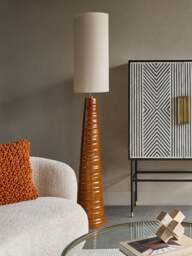 Libra Interiors Tivoli Tall Ceramic Floor Lamp Terracotta in Brown - thumbnail 2
