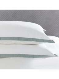Bedeck of Belfast Fine Linens Olenna 250 Thread Count Cover Set Cotton Sateen in Celadon, Cotton/Linen, Size King - thumbnail 4