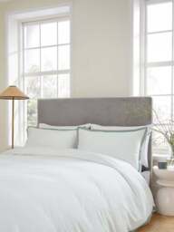 Bedeck of Belfast Fine Linens Olenna 250 Thread Count Cover Set Cotton Sateen in Celadon, Cotton/Linen, Size King
