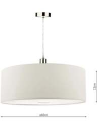 Dar Lighting Ronda Easyfit Drum Shade in White, Size 60cm - thumbnail 4