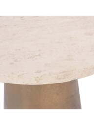 Libra Interiors Clifton Ii Light Travertine Side Table 40Cm in Peach, Size 230x40x40 - thumbnail 5
