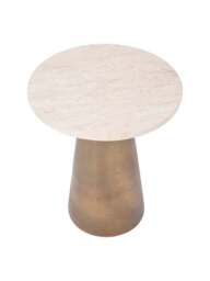 Libra Interiors Clifton Ii Light Travertine Side Table 40Cm in Peach, Size 230x40x40 - thumbnail 4