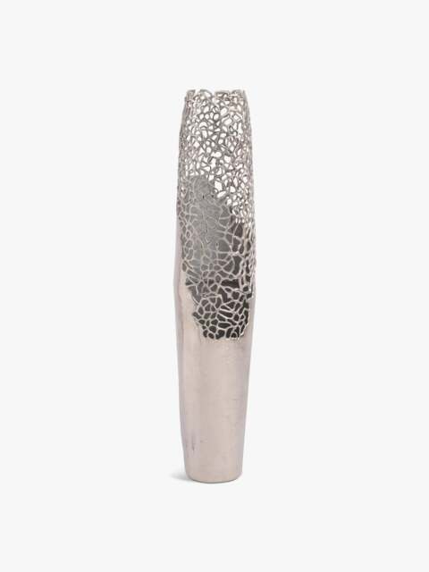 Libra Interiors Apo Coral Large Vase in Silver, Size 115x25x25