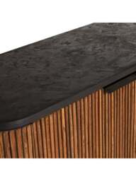 Barker and Stonehouse Trinidad Fluted Reclaimed Teak Wood Tall Cabinet in Brown - thumbnail 4