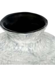 Libra Interiors Lunel White Glazed Vase Large in White/Grey - thumbnail 3