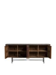 Barker and Stonehouse Trinidad Fluted Reclaimed Teak Wood Sideboard, in Brown, Size 200cm - thumbnail 4