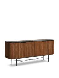 Barker and Stonehouse Trinidad Fluted Reclaimed Teak Wood Sideboard, in Brown, Size 200cm - thumbnail 1