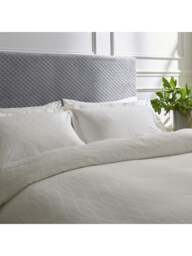 Bedeck of Belfast Fine Linens Ravello 250 Thread Count Cover Set in Chalk, Cotton, Size Double - thumbnail 3
