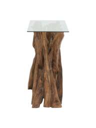 Barker and Stonehouse Whinfell Console Table in Reclaimed Teak With Glass Top - thumbnail 3