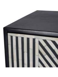 Libra Interiors Delaney Bone Inlay Tall Storage Cabinet in Black White, Wood/Metal - thumbnail 3
